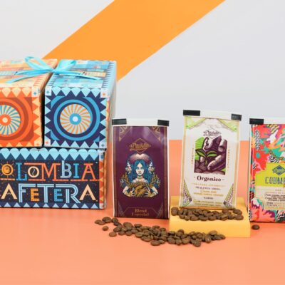 landing navidad cafe tripack - Kit Colombia Cafetera: molino, prensa cobre, café y cuchara