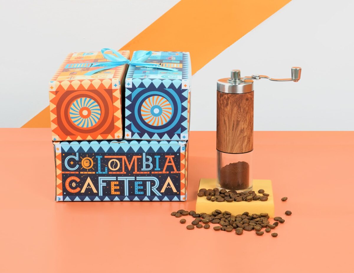 landing navidad molino - Kit Colombia Cafetera: molino, prensa cobre, café y cuchara