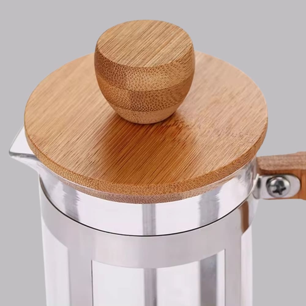 cafetera prensa francesa madera bambú