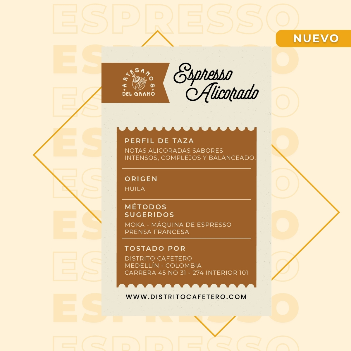 ESPRESSO ALICORADO REVERSO - Café Especial - Espresso Alicorado