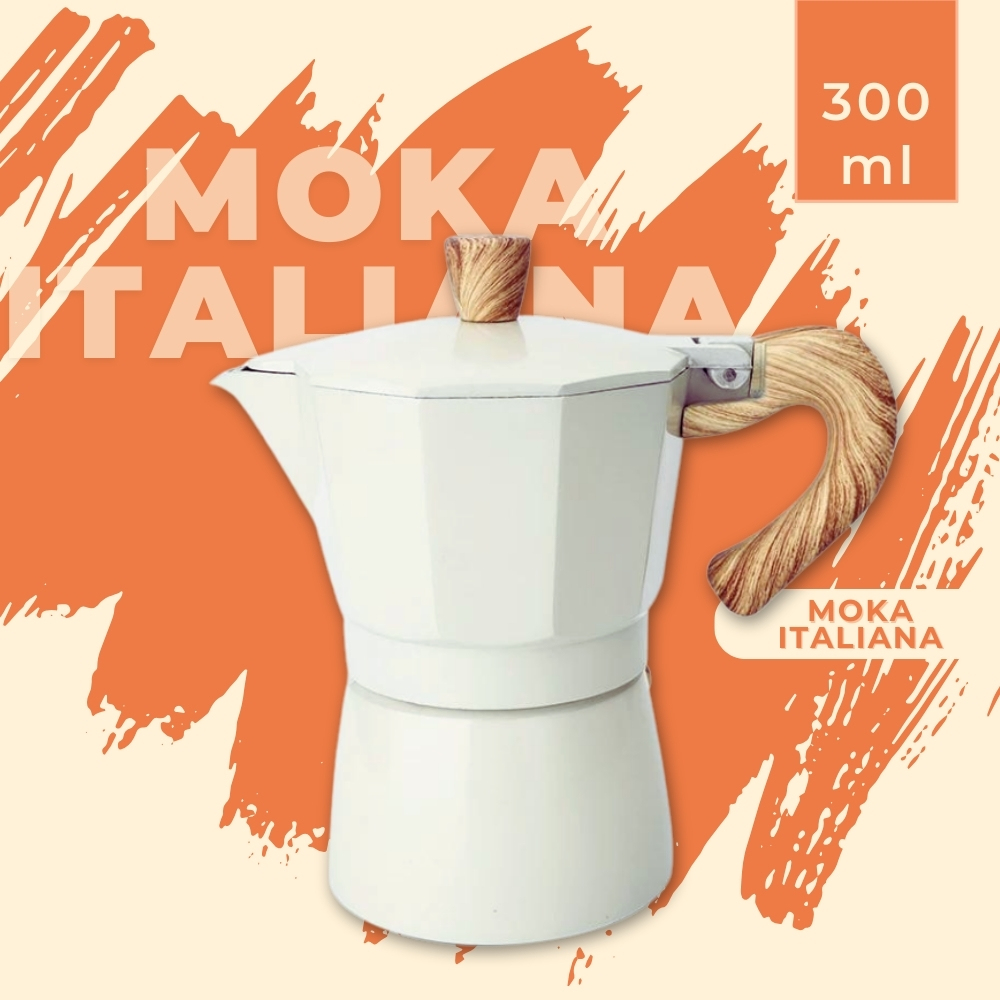 moka italiana 2v - Cafetera Italiana Moka 6 tazas 300ml Blanca