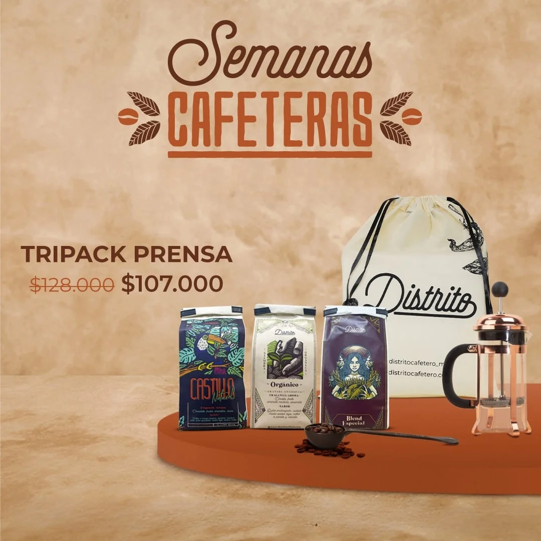 kit tripack prensa francesa - Distrito Cafetero kit tripack prensa francesa