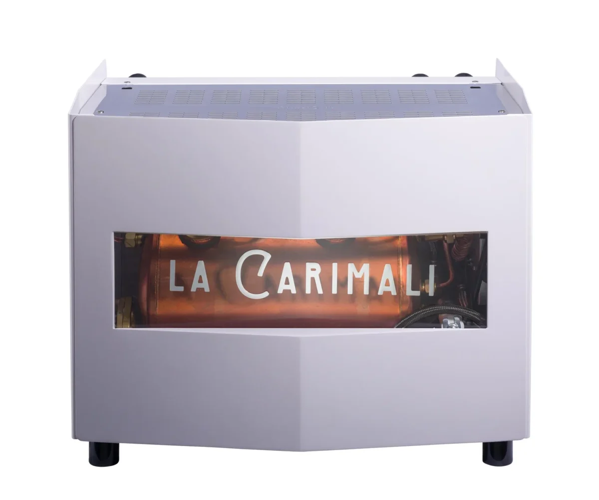 máquina espresso la carimali 2 grupos negra italiana cobre